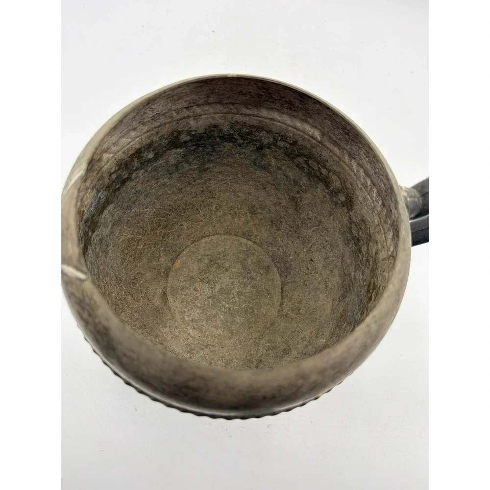 Vintage Silverplate Urn Cup Footed Single Handle‎ Rustic Patina 6.5